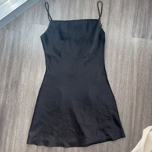 Black Satin Mini Dress